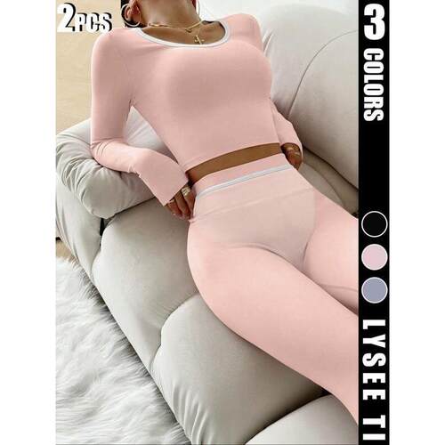 I 19284 TK Fall Winter Color Block Yoga Set 撞色瑜伽套装