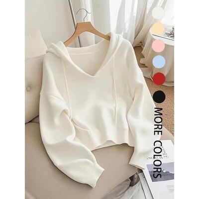 H 92156 White Heart Embroidery Hoodie 爱心刺绣连帽衫