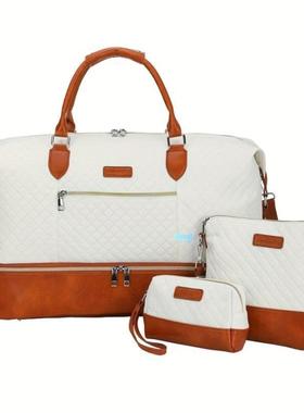 Large Capacy 3PCS Faion Tote Travel Bag Handbag