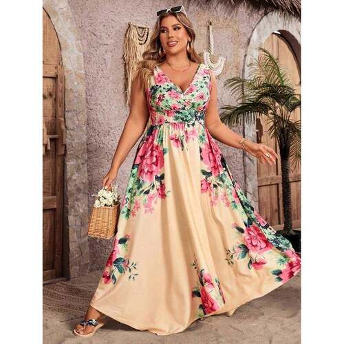 H 98650 Floral Print Halter Neck Dress 花朵印花连衣裙