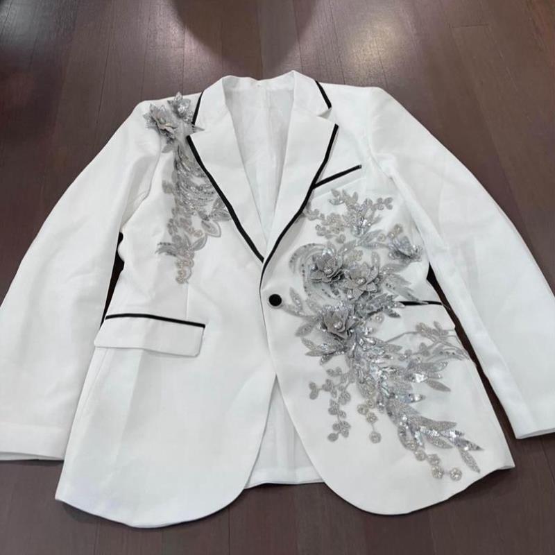 ns 2 Pieces Luxury Embroidered Sus 1 Button Print Dinner