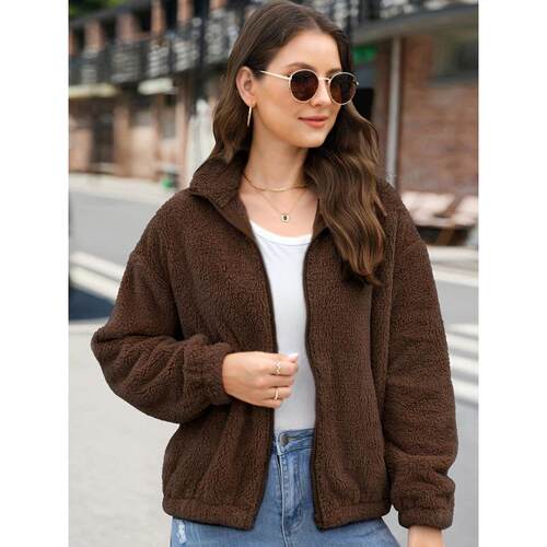 H 96803 Fleece loose winter cardigan 毛绒宽松保暖开衫