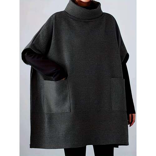 I 10618 Loose Sleeves High Neck Dress 宽松领连衣裙