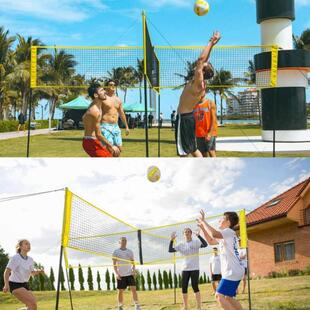 Portable four-sided cross volleyball net cross four-sided
