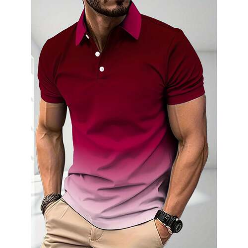H 57319 Digital Print Colorful Men's Polo Shirt 数码印花POLO