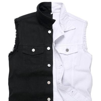 跨境 Waistcoats Gilets 男士牛仔背心无袖夹克修身版型复古休闲