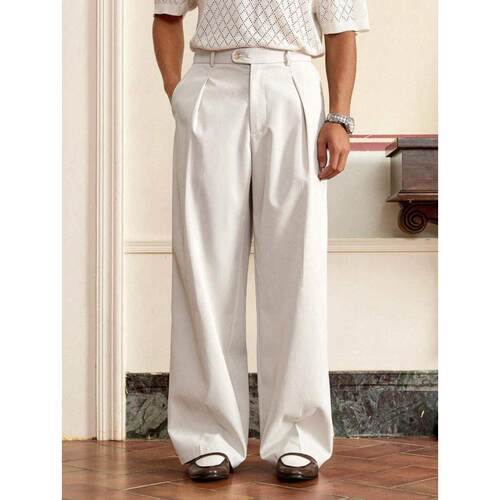 H 76137 Draping loose suit wide leg pants 垂感宽松西装阔腿裤
