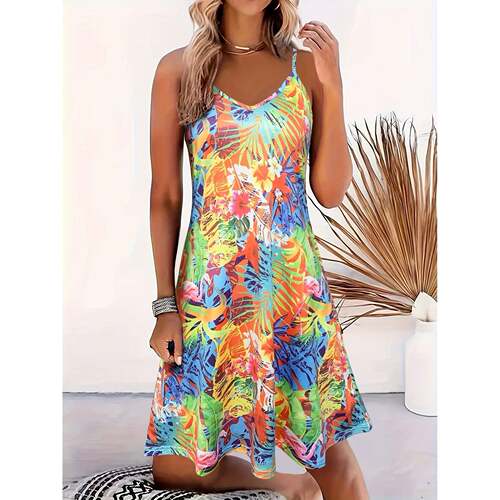 I 14399 Sexy V Neck Beach Dress 性感吊带连衣裙