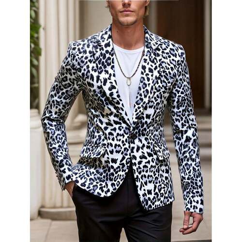 H 54309 Polka dot casual suit jacket 波点印花休闲西服
