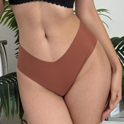 4PC Women Seams Briefs Se V-Waist Undeear 10 Solid