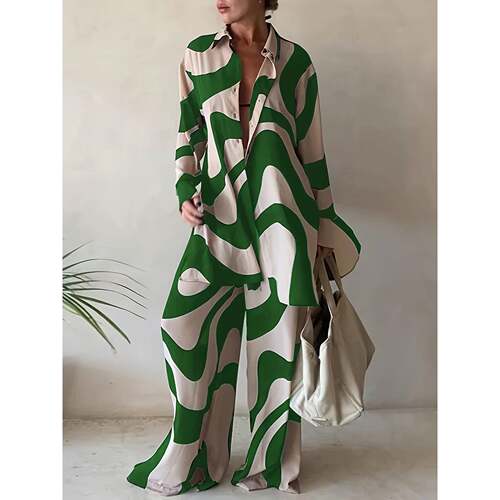 I 15425 Printed Loose Sleeve Dress 印花连衣裙
