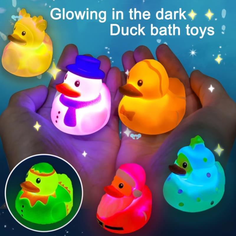 6/ 8/ 10pcs Light Up Ducks Bath Toys Christmas Toys for跨境