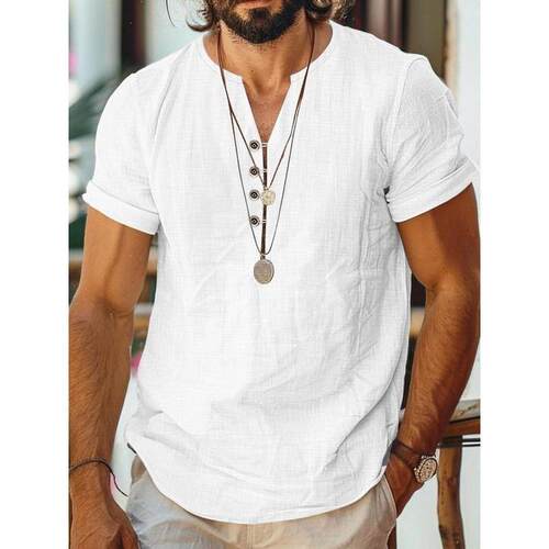 H 62842 Men's Lightweight V-Neck Shirt 士V领衬衫