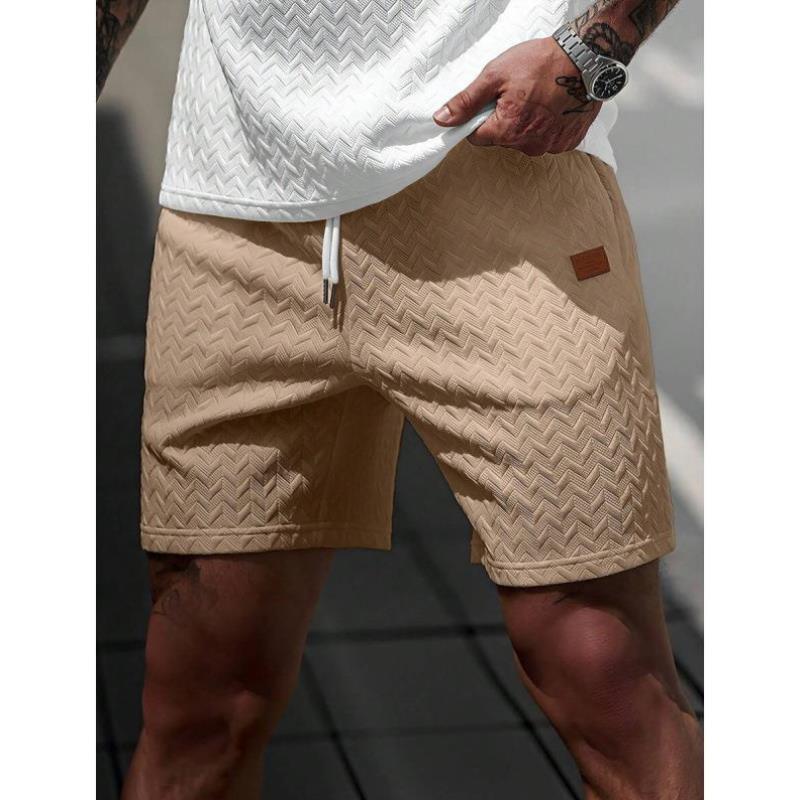 I 36500 速卖通TEMU跨境秋季外贸款男士夏季三角提花纹理面料抽绳