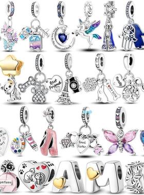 2024 Hot Sale Charms Bead 925 erling Silver Pink Butterfly