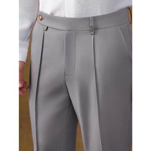H 90311 Men's High Waist Straight Leg Trousers 复古直筒西裤