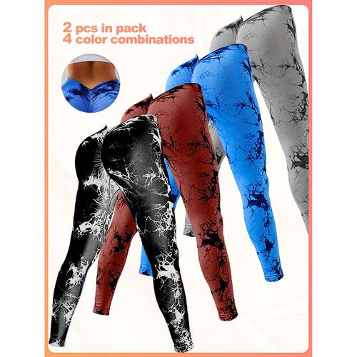 P 57379 Seams Tie Dye High Waist Yoga Pants 扎染腰瑜伽
