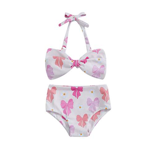 H 93096 Children Front Bow Tie Swimsuit 儿童前中蝴蝶结泳衣
