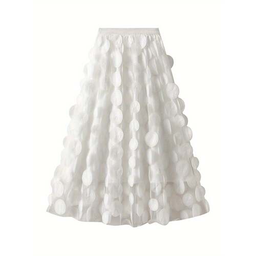 I 13731 Black Mesh Dot Skirt 波点网纱半身裙