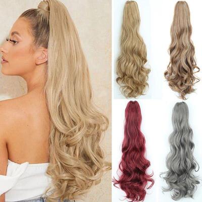 Long Wavy tail Hair Extensions Claw Clip on Tail Hairpiece