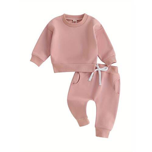 P 66141 Girl's Solid Color Hoodie Set 女童卫衣套装