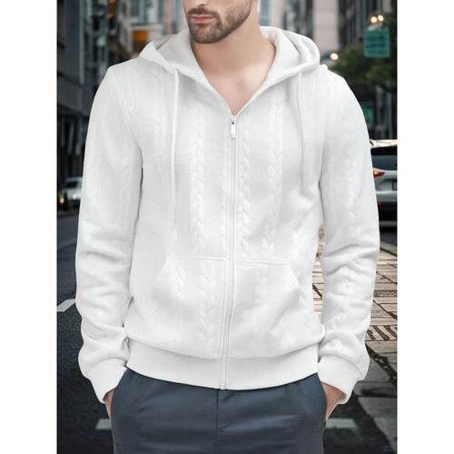 R 85352 Oversized Men's Hoodie Sweater 大码提花卫衣