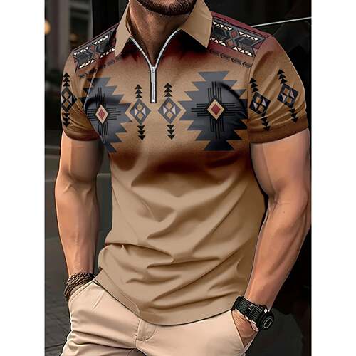 H 43464 Retro Zip Polo Shirt 复古拉链POLO衫