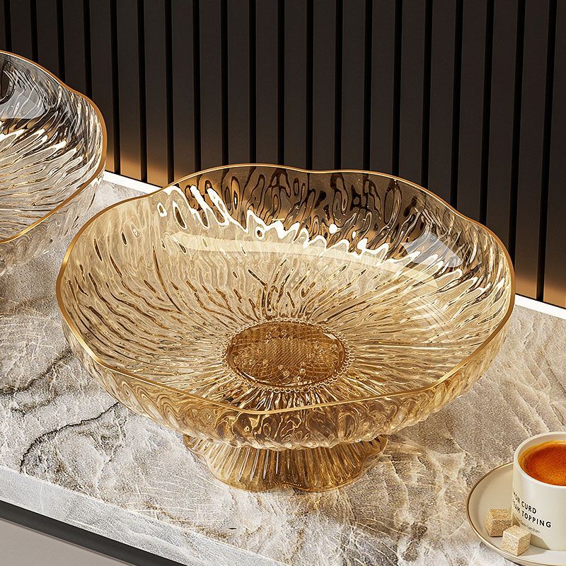 水果盘结婚专用高脚加厚果盘中式复古结婚红色盘子乔迁婚礼客厅沥