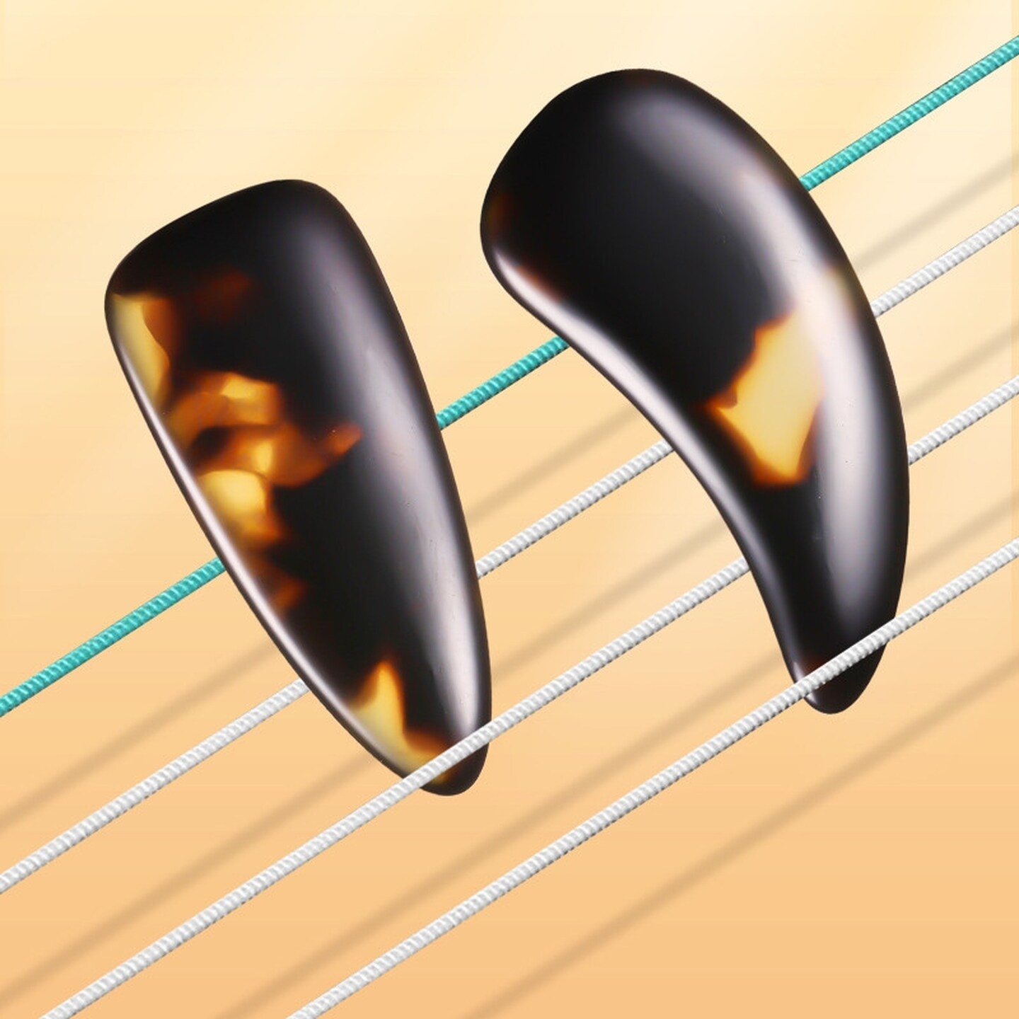 专业摇指古筝指甲儿童专用演奏考级玳瑁色遥指神器成人初学者加厚