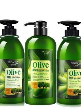 3PCS Olive Oil Hair Shampoo+Conditioner+Body Wash Shower Gel