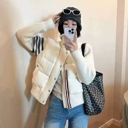 【赠退货宝】TUMA TB针织拼接四道杠羽绒服加厚短款防风羽绒外套