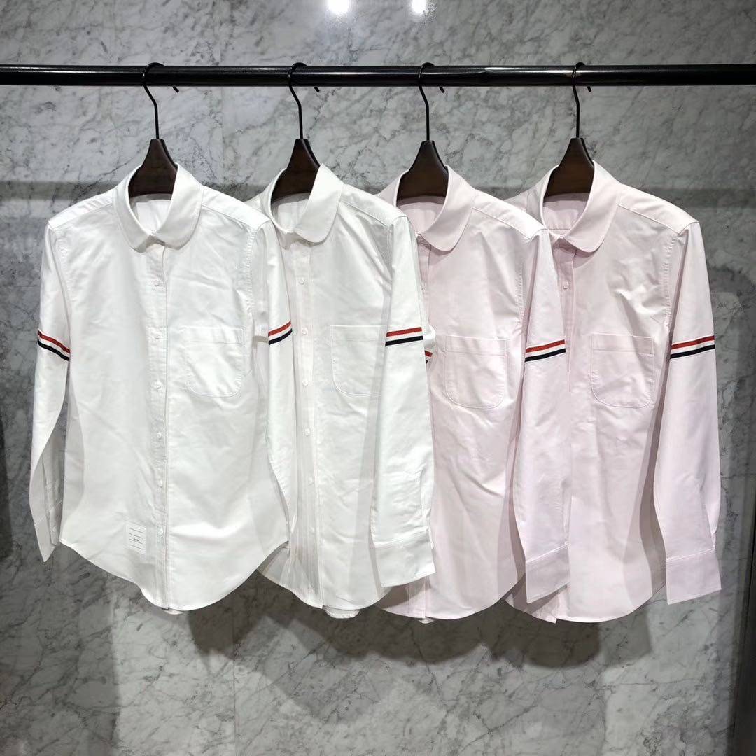 TUMA TB新款女士圆领粉色 白色手臂三色织带修身衬衣 tb经典衬衣,女装/女士精品,衬衫,淘宝优惠券,粉丝福利购,淘宝优惠卷