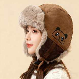 雷锋帽帽女加厚可爱骑行防风护耳东北哈尔滨雪乡防寒装备2025新款