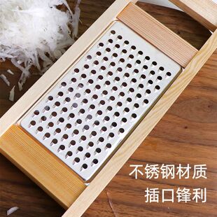 老式擦丝器擦萝卜丝神器多功能擦丝器圆孔粗细刨子实木切丝器家用