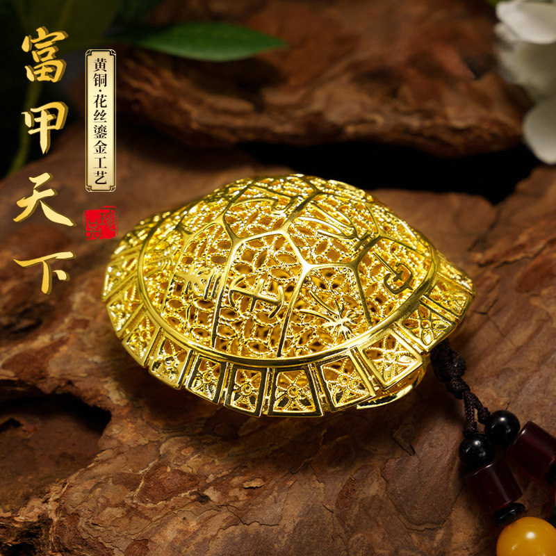 张小泉花丝富甲天下铜摆件