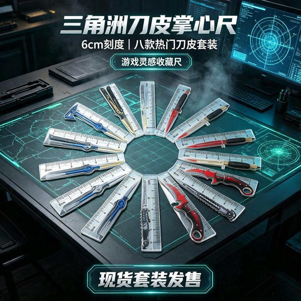 三角洲6cm透明亚克力直尺