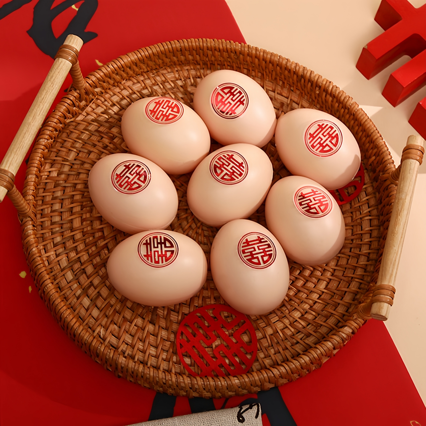 鸡蛋喜字贴结婚专用小囍字