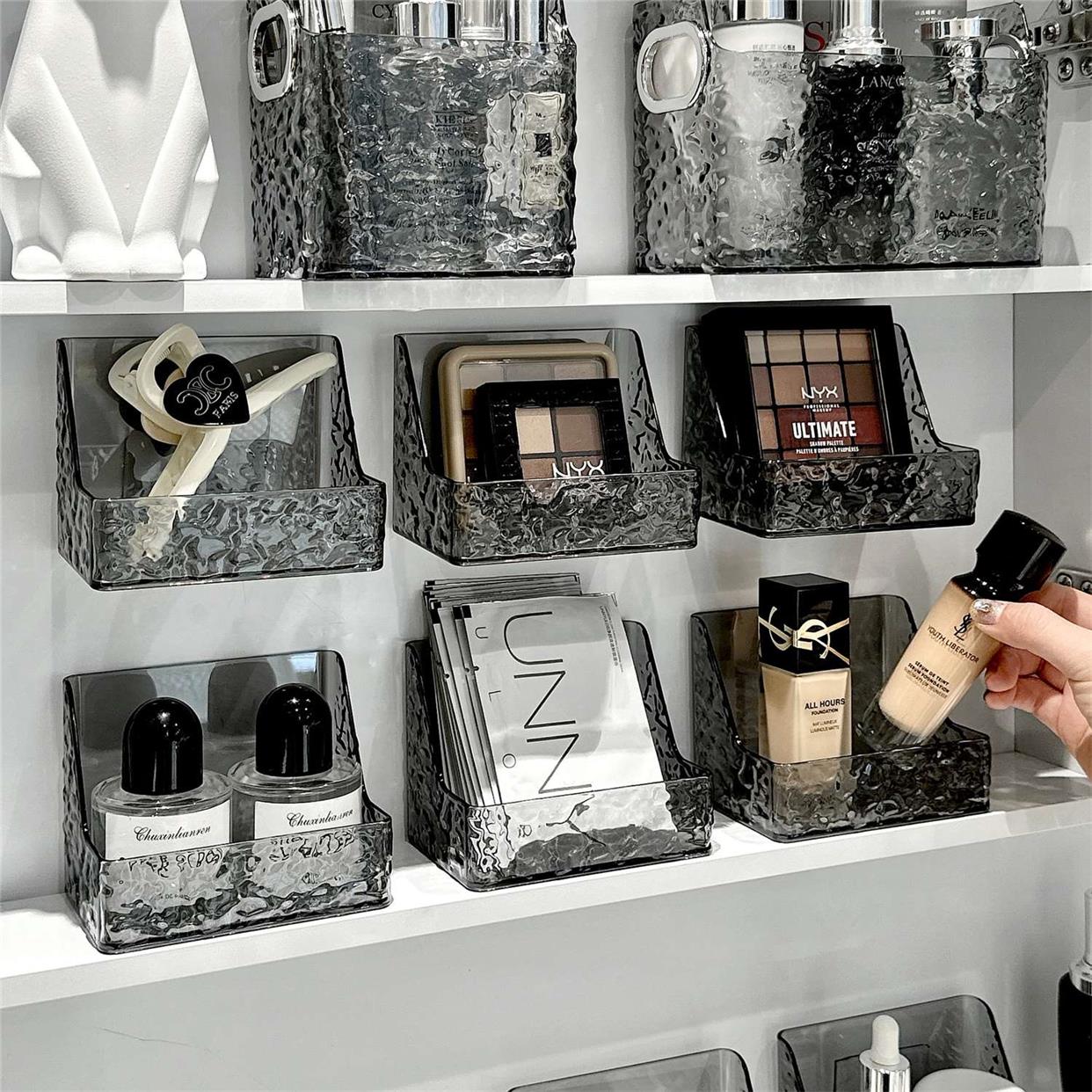 亚克力镜柜内隔板化妆品收纳盒浴室卫生间壁挂口红眼影分层置物架