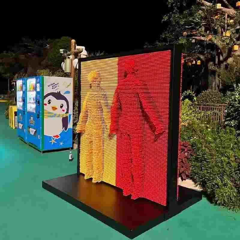 大型三维针雕3D百变针画人体打印墙创意室内互动装置定制厂家