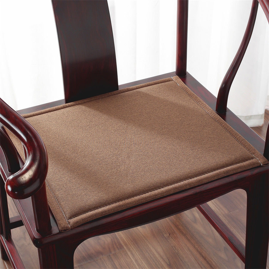 新中式简约现代坐垫棉麻红木椅子垫实木沙发坐垫四季中式凉茶椅圈