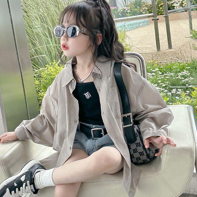 女童衬衫防晒衣外套夏季新款儿童衬衫