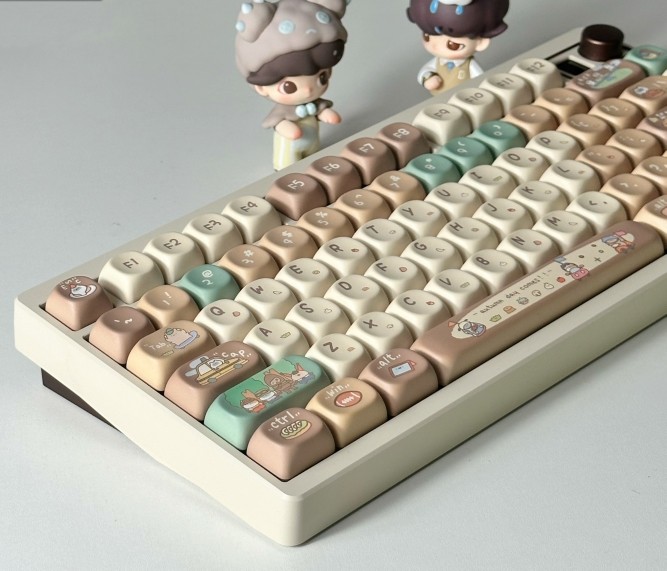 COCOA SOY MILK KEYCAPS XOA KEYCAPS PBT SUBLIMATION CUTE KEYCAPS CUSTOM KEYBOARD MECHANICAL KEYBOARD KIT