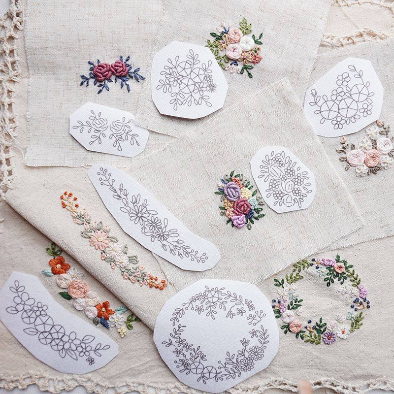 刺绣图案样纸手工diy刺绣样衣服T恤牛仔贴纸带图水溶贴布破补洞法,居家布艺,缝纫DIY材料套装,淘宝优惠券,粉丝福利购,淘宝优惠卷