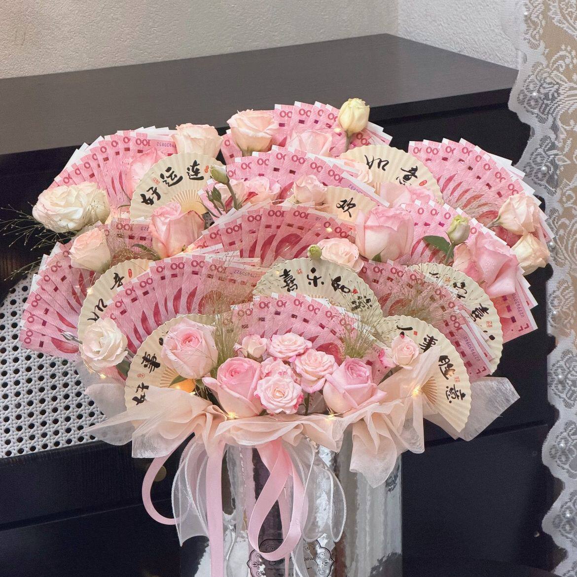 钱花束diy材料新款有透明