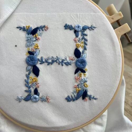 刺绣短袖diy手工免画图字