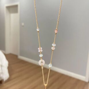 项链编织绳半成品可穿吊坠四叶草平安扣编绳项链可挂翡