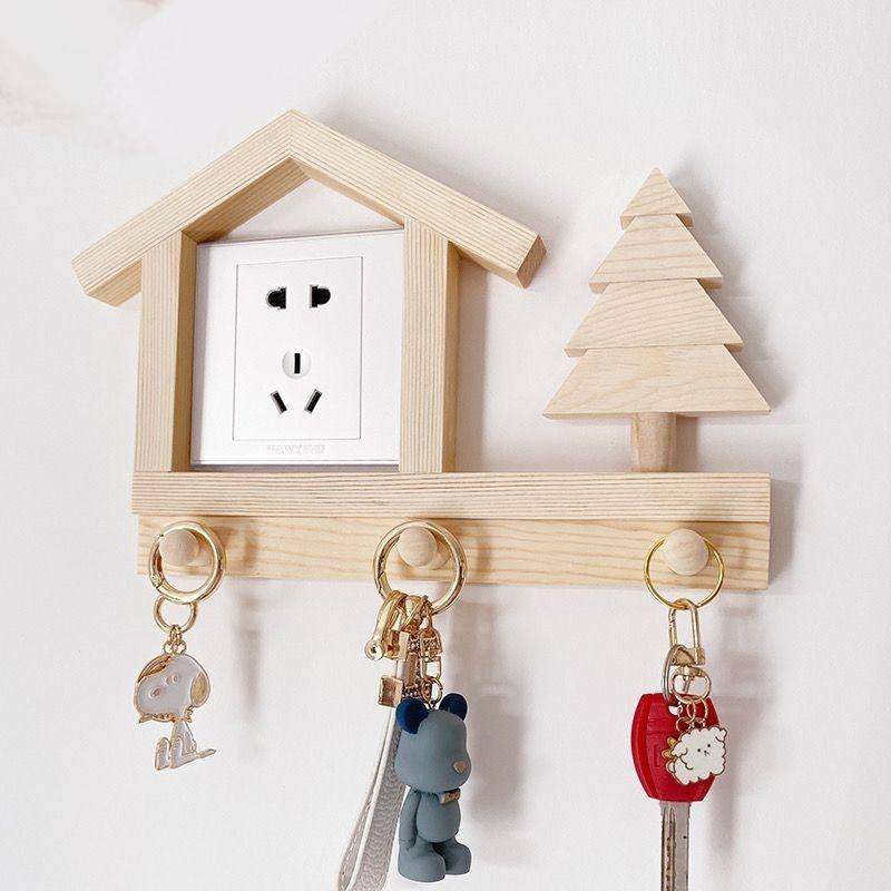 开关保护罩装饰实木开关贴开关装饰套保护套创意插座遮挡装饰框灯