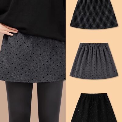鲨鱼裤遮挡裙灰色波点半