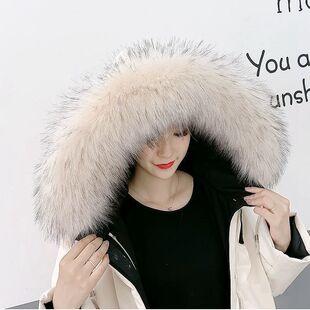 狐狸大毛领配件毛领单卖仿真狐狸毛貉子毛毛领子仿皮草帽条假领通