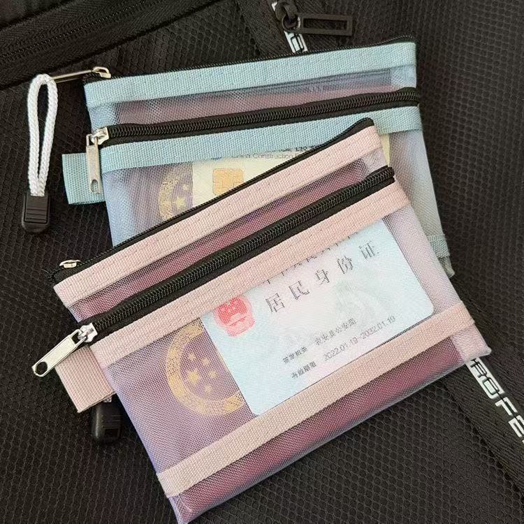 身证件卡袋双层透明拉链